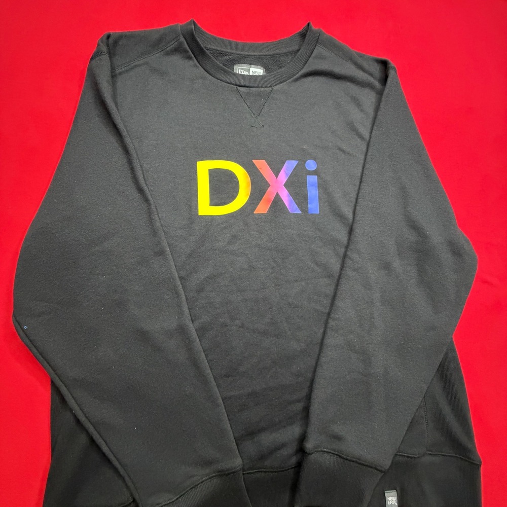 New Era Mens DXi Rainbow Graphic Crewneck Sweatshirt Black 2XL Pullover